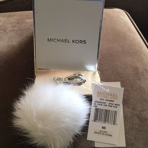 Michael Kors fur Pom Pom key chain